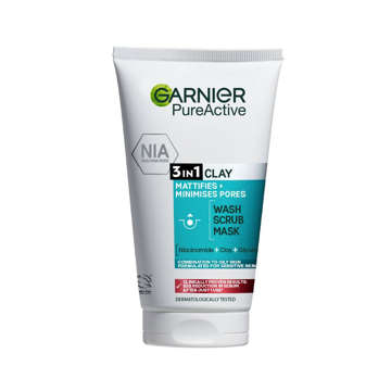 Picture of Garnier Wash Scrub Mask 150ml 3in1 Clay