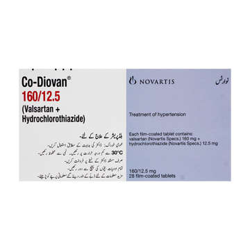 Picture of Co Diovan 160/12.5mg Tab 1x28s